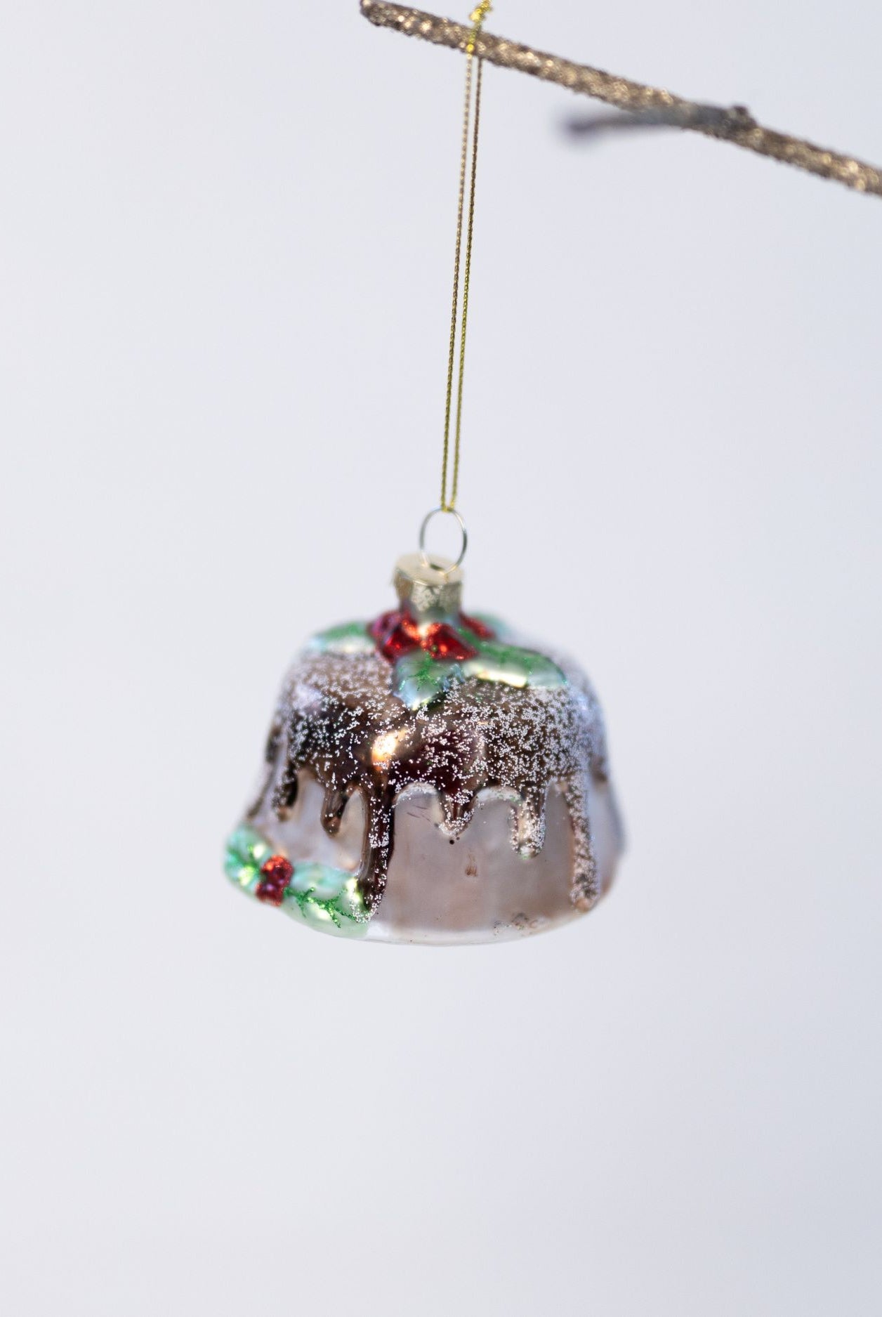 Decorative Christmas pudding ornament on a white background