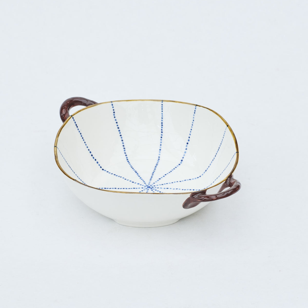 Anafi Pasta or Snack Bowl Blue & Cream Petersham Nurseries